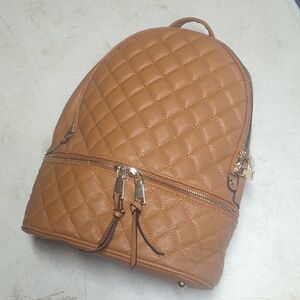 Elegant Quilted Tan Backpack